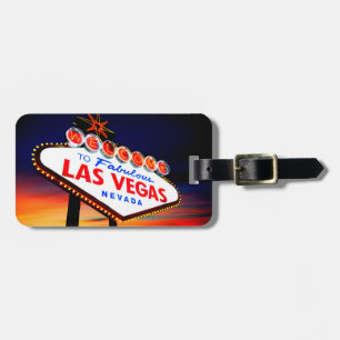Prachtige Las Vegas Sunset met Travel Custom Info Bagagelabel