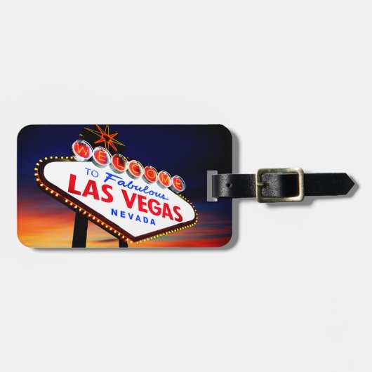 Prachtige Las Vegas Sunset met Travel Custom Info Bagagelabel (Voorkant horizontaal)