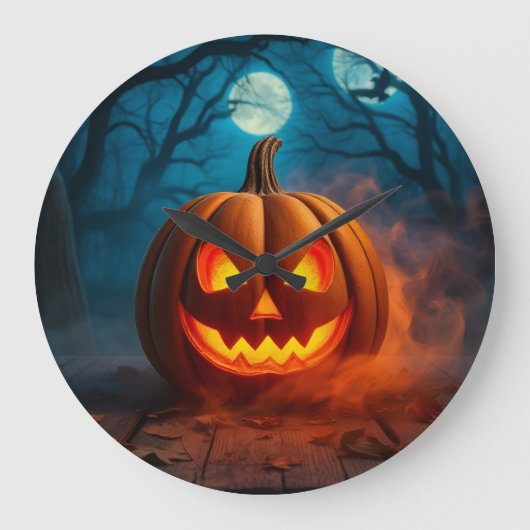 Prachtige Lava-Glow Pompoen Halloween Klok (Voorkant)