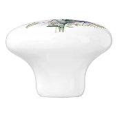 Prachtige lavendel en gemengde bloemstengels keramische knop (Zijkant)