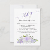 Prachtige lavender Paarse Waterverf Rozen bruiloft RSVP Kaartje (Voorkant)