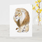 Prachtige Leeuw Wenskaart Kaart (Gele Bloem)