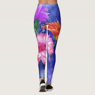 Prachtige Leggings met drie kleuren: Gerberas