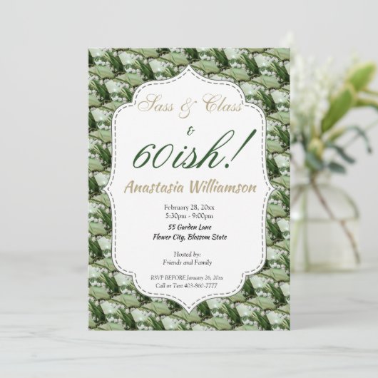 PRACHTIGE LELIE VAN DE VALLEI BLOEM UITNODIGING (Staand voorkant)