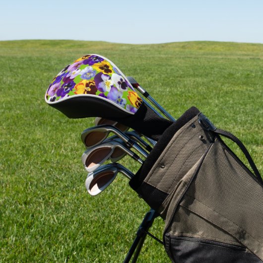 Prachtige lente pansies golfheadcover (Insitu)