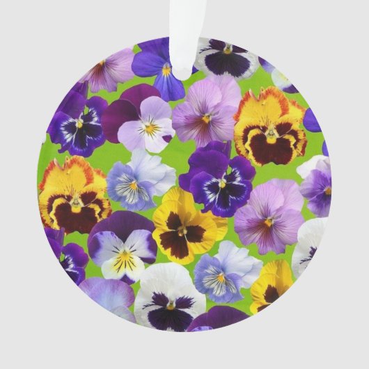 Prachtige lente pansies ornament (voorkant)