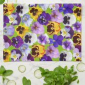 Prachtige lente pansies theedoek (Gevouwen)