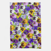 Prachtige lente pansies theedoek (Verticaal)