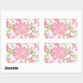 Prachtige lente roze waterverf perzikbloemen rechthoekige sticker (Vel)
