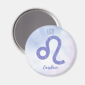 Prachtige Leo Astrology Sign Aangepast Paars Magneet (Voorkant / Achterkant)