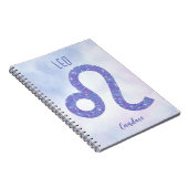Prachtige Leo Astrology Sign Aangepast Paars Notitieboek (Rechterzijde)