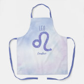 Prachtige Leo Astrology Sign Aangepast Paars Schort (Voorkant)