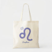 Prachtige Leo Astrology Sign Paars gepersonaliseer Tote Bag (Voorkant)