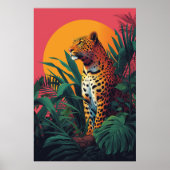 Prachtige Leopard Vector Illustratie Poster (Voorkant)