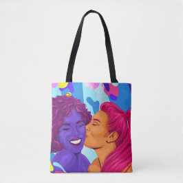 Prachtige lesbische vrouwen Pride grafische kunst Tote Bag