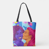 Prachtige lesbische vrouwen Pride grafische kunst Tote Bag (Achterkant)