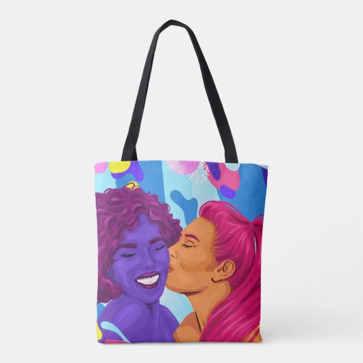 Prachtige lesbische vrouwen Pride grafische kunst Tote Bag (Achterkant)