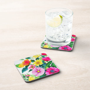 Prachtige leuke bloemen bier onderzetter
