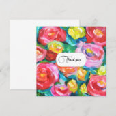 Prachtige levendige Abstract Roos Bloemen Artistie Bedankkaart (Voorkant / Achterkant)