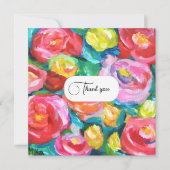 Prachtige levendige Abstract Roos Bloemen Artistie Bedankkaart (Voorkant)