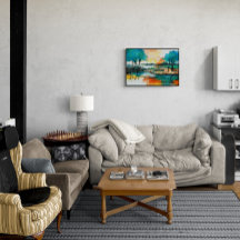 Prachtige levendige kleuren landschapskunstwerk