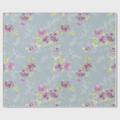 Prachtige levendige paarse waterverf bloem cadeaupapier (Vlak)