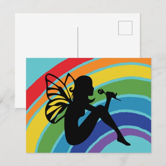 Prachtige LGBT Rainbow Fairy Briefkaart (Voorkant / Achterkant)