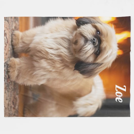 Prachtige Lhasa Apso Fleece Deken (Voorkant (Horizontaal))