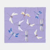 Prachtige libellen in vlucht op Dusky Paarse Fleece Deken (Voorkant (Horizontaal))