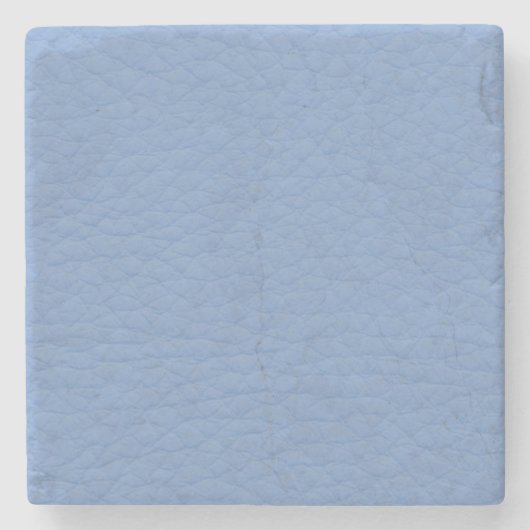 Prachtige, lichtblauwe lederen textuur stenen onderzetter (Voorkant)
