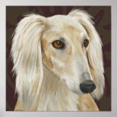 Prachtige lichtvaarder voor Saluki Dog op bruine a Poster (Voorkant)