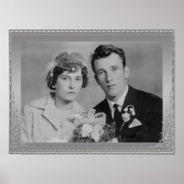 Prachtige lijst met zilveren rand, aangepast poste poster