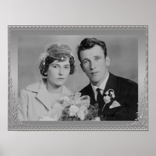 Prachtige lijst met zilveren rand, aangepast poste poster (Voorkant)