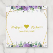 Prachtige Lila en Lavendel Wijngaard Bedankjes Labels (Achterkant)