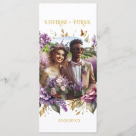 Prachtige Lila en Lavendel Wijngaard Bruiloft Menu