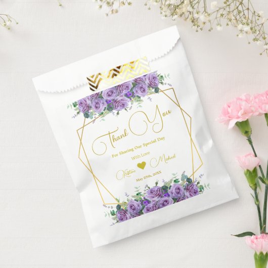 Prachtige lila en Lavendel Wijngaard Dank u Bedankzakje (Gezegeld)