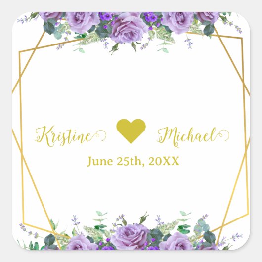 Prachtige Lila en Lavendel Wijngaard Vierkante Sticker (Voorkant)