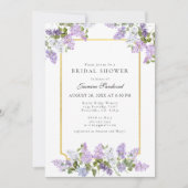 Prachtige Lila Floral Bridal Shower Kaart (Voorkant)