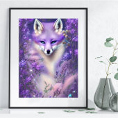 Prachtige Lila mysterieuze Fox Editable Poster