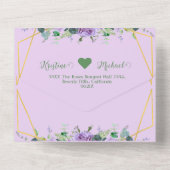 Prachtige Lila wijngaard Alles in een bruiloft uit All In One Uitnodiging (Achterkant)