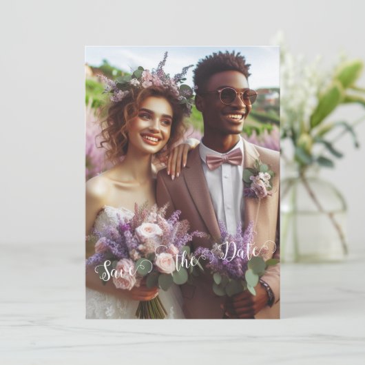 Prachtige Lila wijngaard | Foto De datum opslaan Kaart (Staand voorkant)