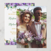 Prachtige Lila wijngaard | Foto De datum opslaan Kaart (Voorkant / Achterkant)