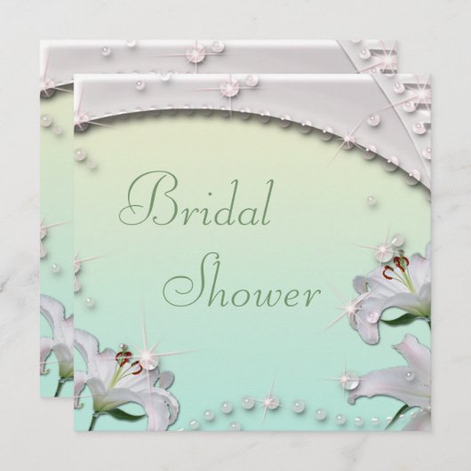 Prachtige Lilies en Sparkles Mint Vrijgezellenfees Kaart (Voorkant / Achterkant)