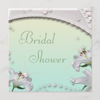 Prachtige Lilies en Sparkles Mint Vrijgezellenfees Kaart