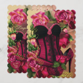 Prachtige Lingerie Douche uitnodigingen (Voorkant / Achterkant)