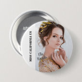 Prachtige lint knoop pin - foto lichte achtergrond ronde button 7,6 cm (Voorkant /achterkant)