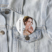 Prachtige lint knoop pin - foto lichte achtergrond ronde button 7,6 cm (In situ)
