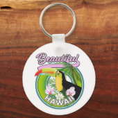 prachtige logo voor reizen in Hawaii Sleutelhanger (Achterkant)