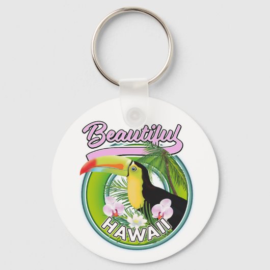 prachtige logo voor reizen in Hawaii Sleutelhanger (Achterkant)