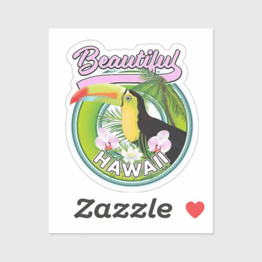 prachtige logo voor reizen in Hawaii Sticker (Vel)